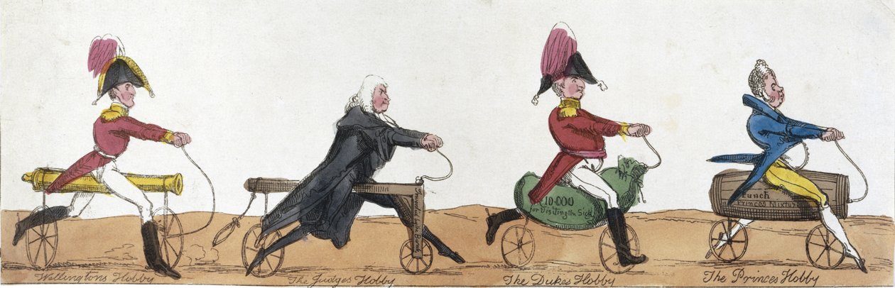 Homens profissionais que montam cavalos de passatempo, c.1820 de English School