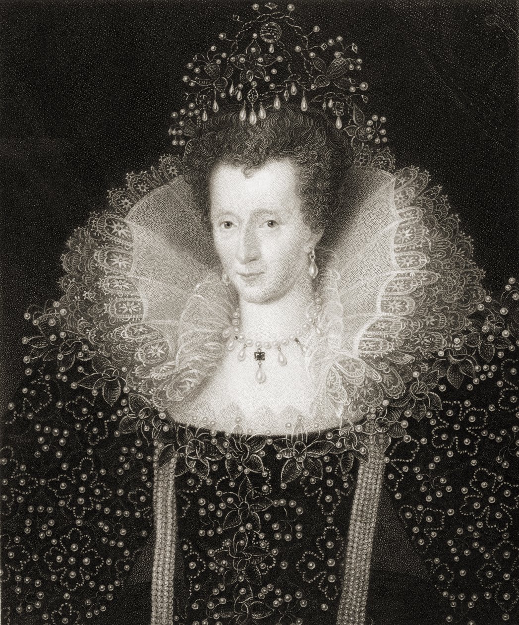 Rainha Elizabeth I (1533-1603) da &39;Galeria de Retratos&39;, publicada em 1833 de English School