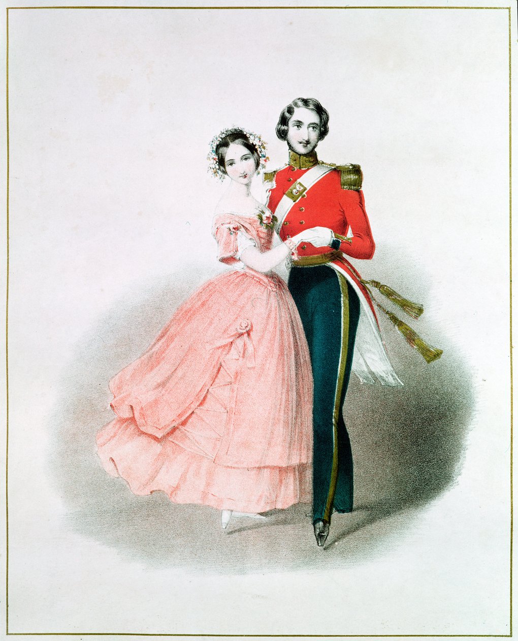 Rainha Vitória (1819-1901) e Príncipe Albert Dançando (1819-61) de English School