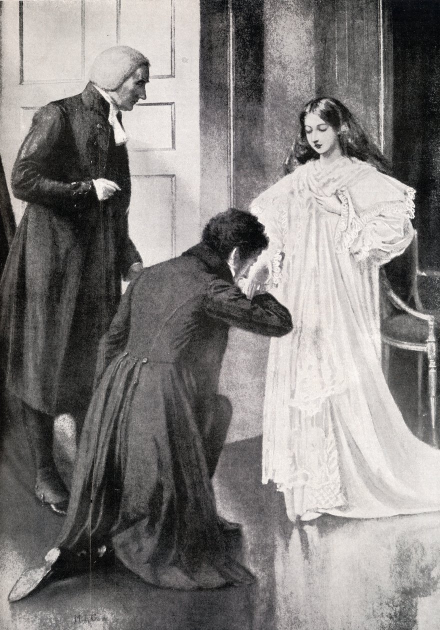 Rainha Vitória (1819-1901) recebendo notícias de sua ascensão no Palácio de Kensington, 20 de junho de 1837 de English School