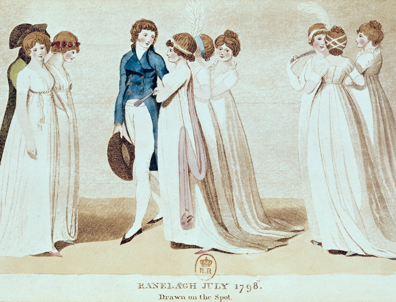Ranelagh, julho 1798, c.1798-1800 (wc no papel) de English School