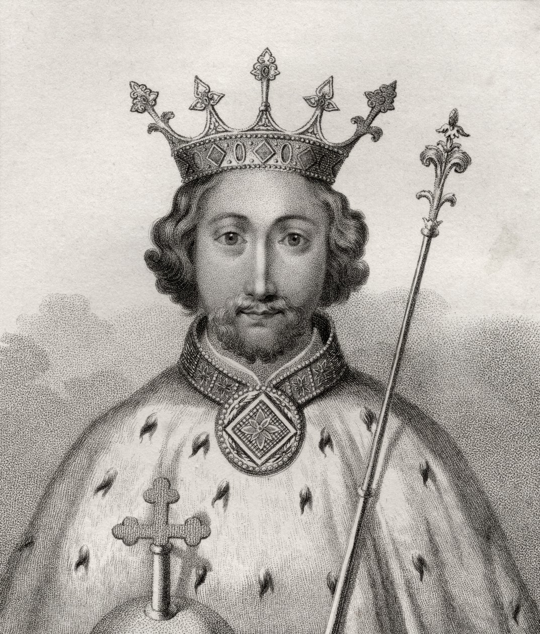 Richard II, gravado por Bocquet, de "Um Catálogo dos Autores Reais e Nobres", publicado em 1806 de English School