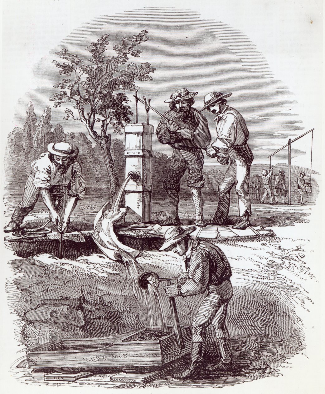 Reivindicação do leito do rio sobre o Turon, de &39;The Illustrated London News&39;, 21 de agosto de 1852 de English School
