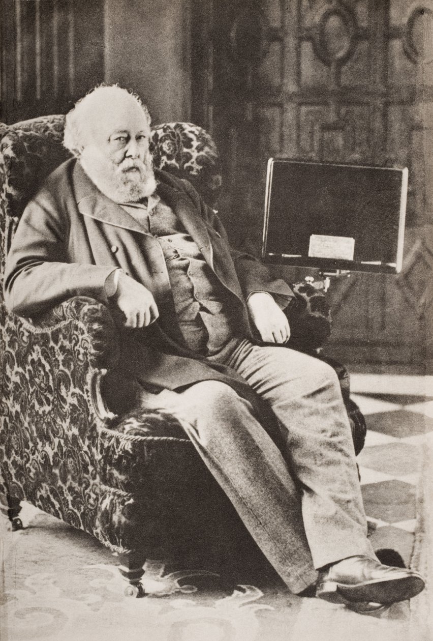 Robert Cecil, 3º Marquês de Salisbury, ilustração de "King Edward and his Times" de Andre Maurois, publicado em 1933 (impresso) de English School