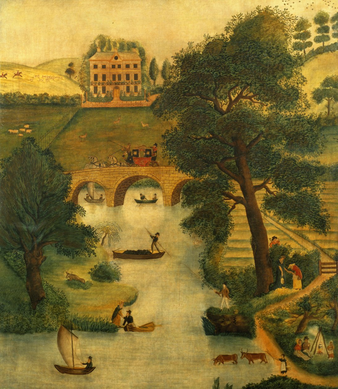 Cena Rural com Treinador e Cavalo, c.1835 de English School