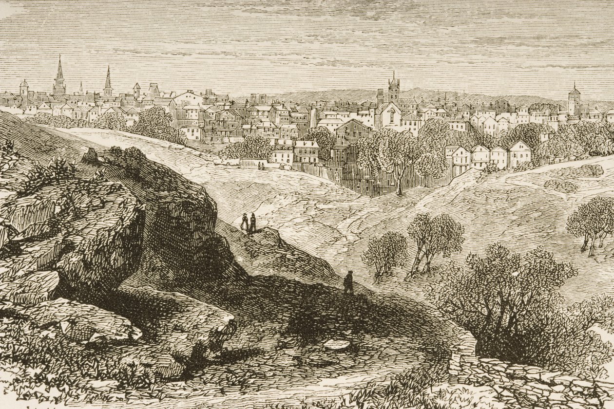 Salem, em c.1870, de &39;American Pictures&39; publicado pela Religious Tract Society, 1876 de English School