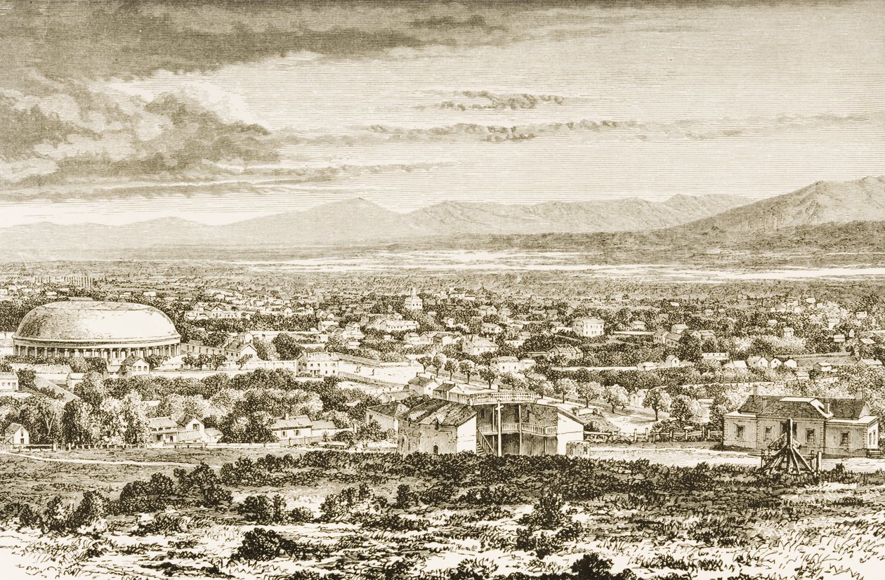 Salt Lake City em c.1870, da &39;American Pictures&39;, publicado pela The Religious Tract Society, 1876 de English School