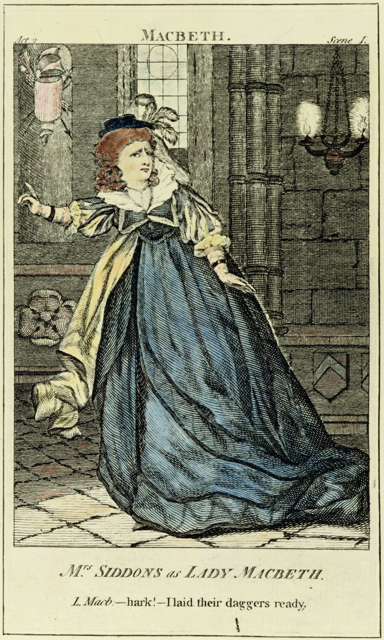 Sarah Siddons (1755-1831) como Lady Macbeth de English School