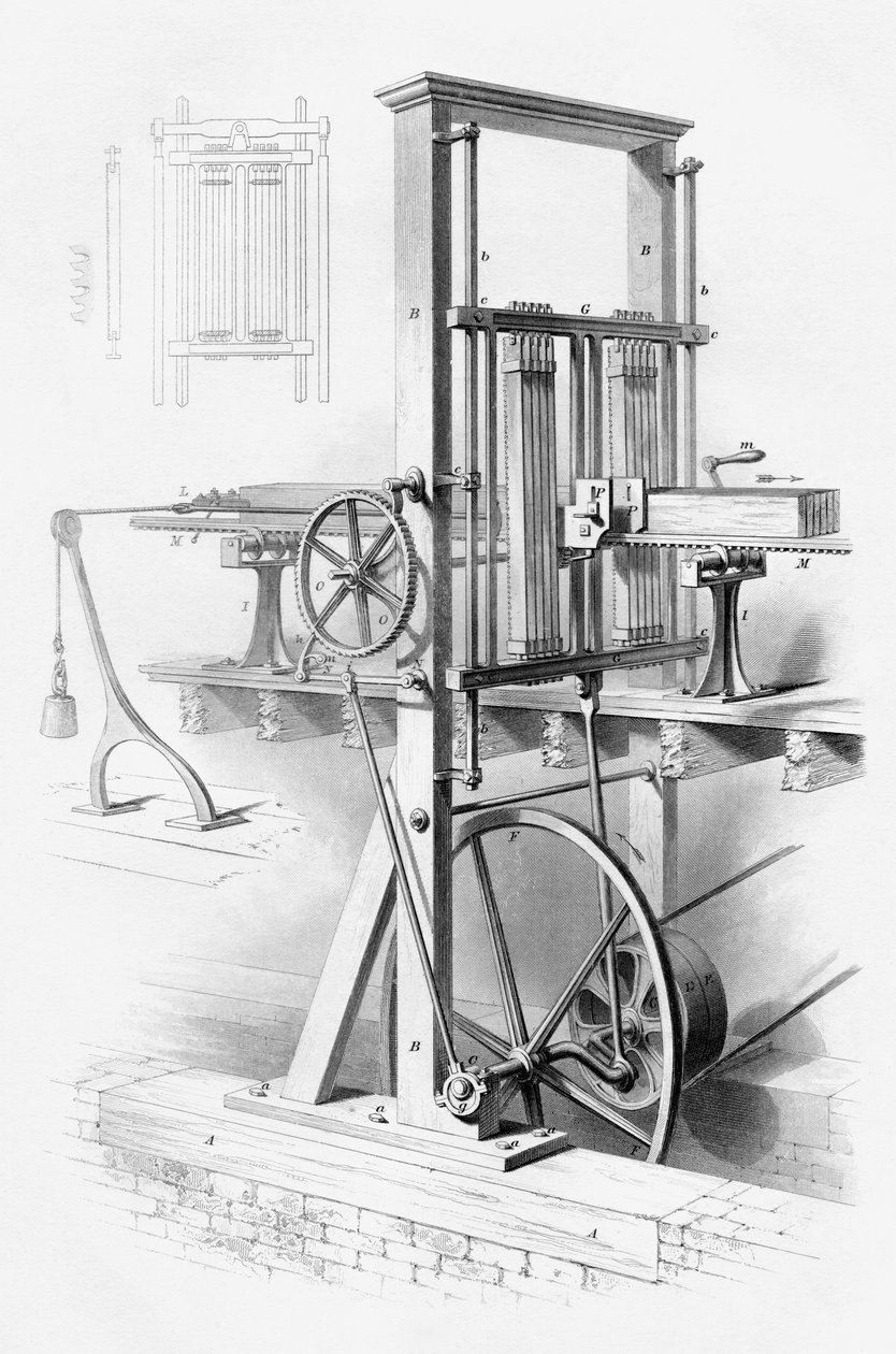 Serraria, da "Cyclopaedia of Useful Arts and Manufactures", de Charles Tomlinson de English School