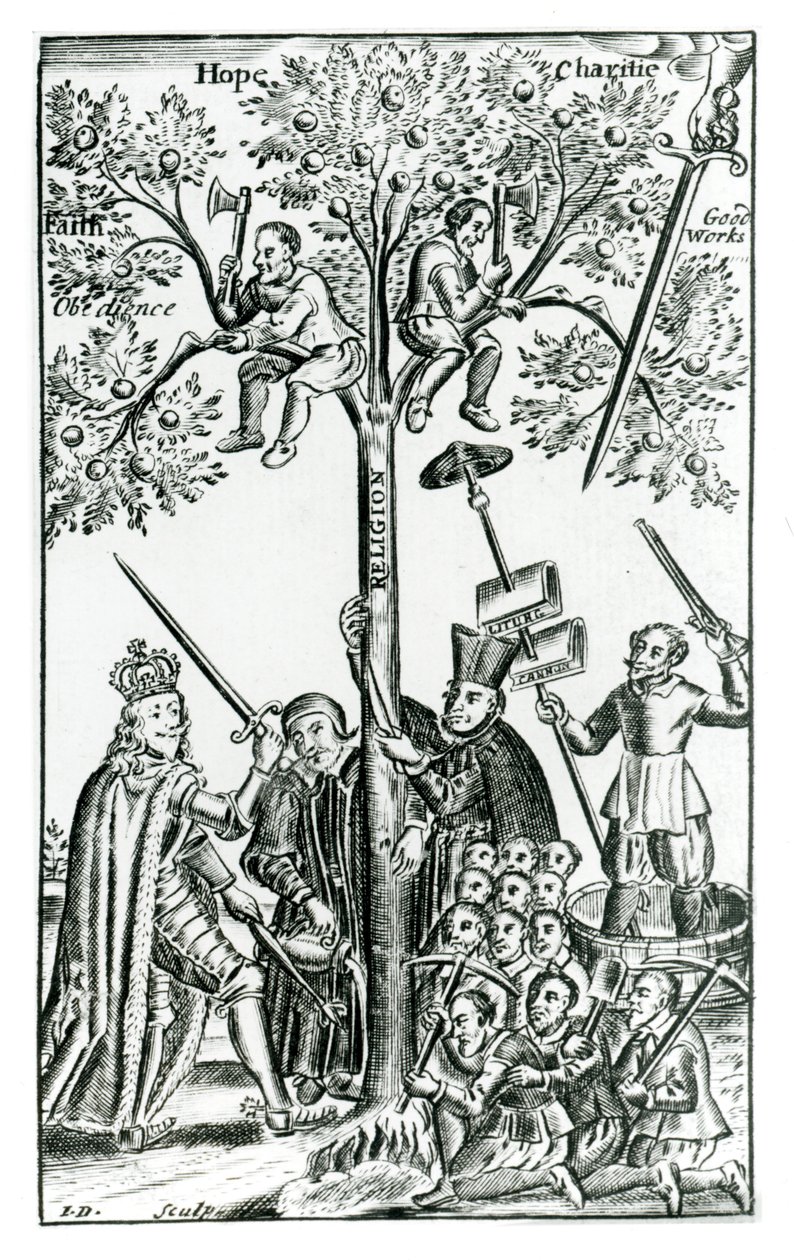Cena de &39;Os Oráculos do Pastor&39; de Francis Quarles (1592-1644) 1646 de English School