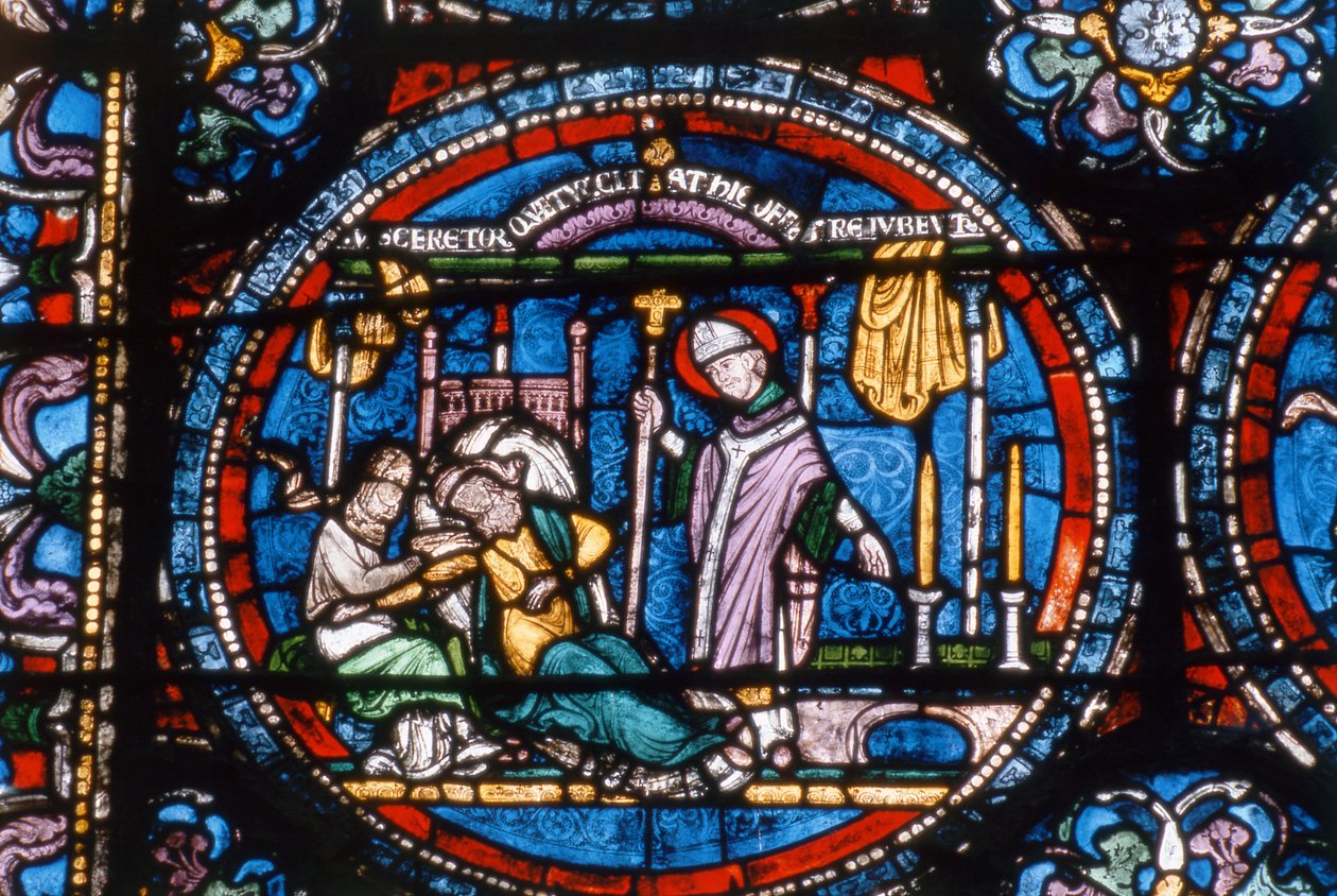 Cena da Vida de São Tomás e Becket, Janelas da Capela da Trindade, c.1220 de English School