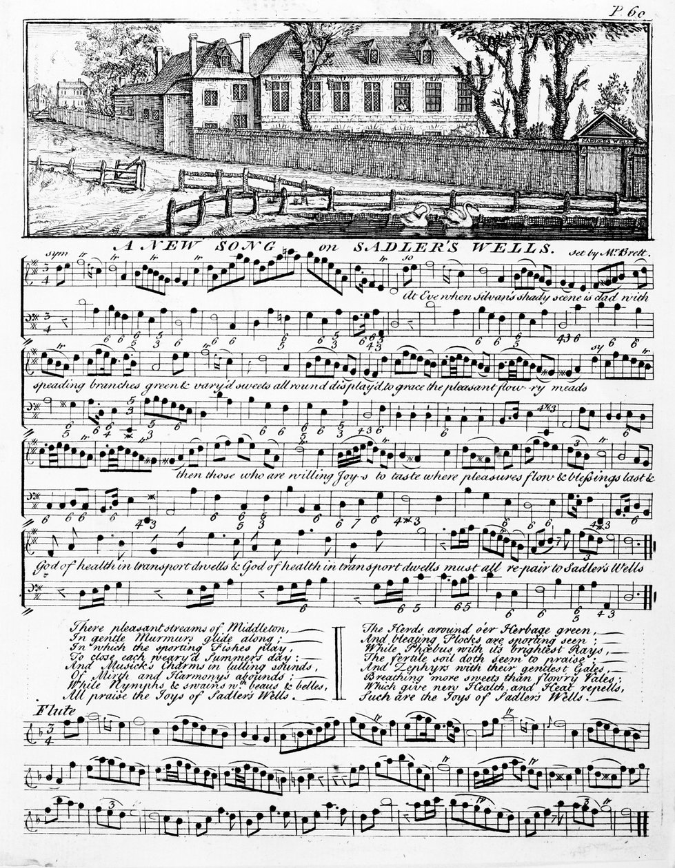 Partituras de &39;A New Song on Sadler&39;s Wells&39;, 1746 de English School