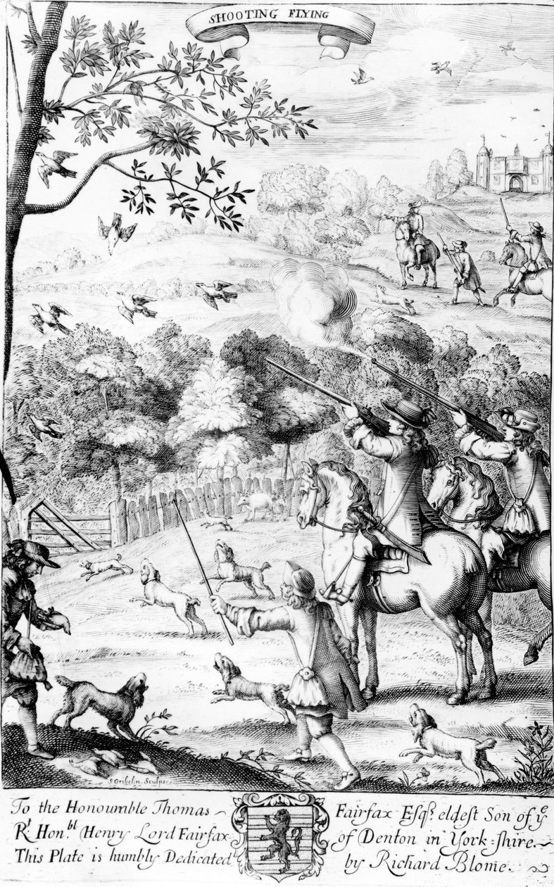 Shooting Flying, de &39;The Gentleman&39;s Recreation&39; publicado por Richard Blome, 1686 de English School