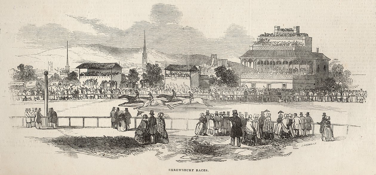 Corridas de Shrewsbury, de &39;The Illustrated London News&39;, 24 de maio de 1845 de English School