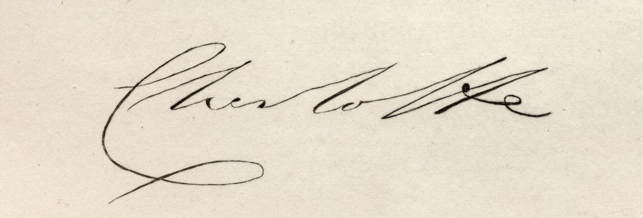 Assinatura da Princesa Charlotte Augusta do País de Gales (1796-1817) de English School