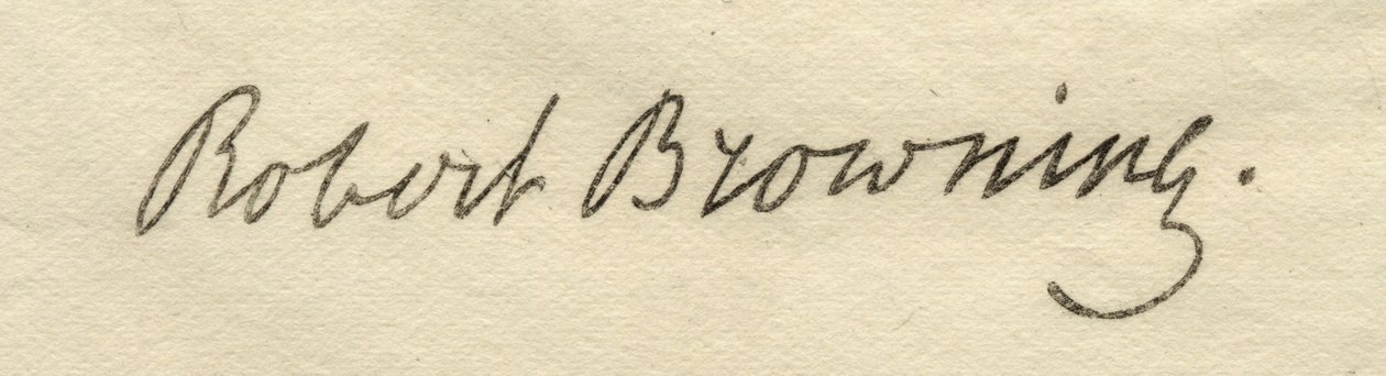 Assinatura de Robert Browning (1812-1889) de English School