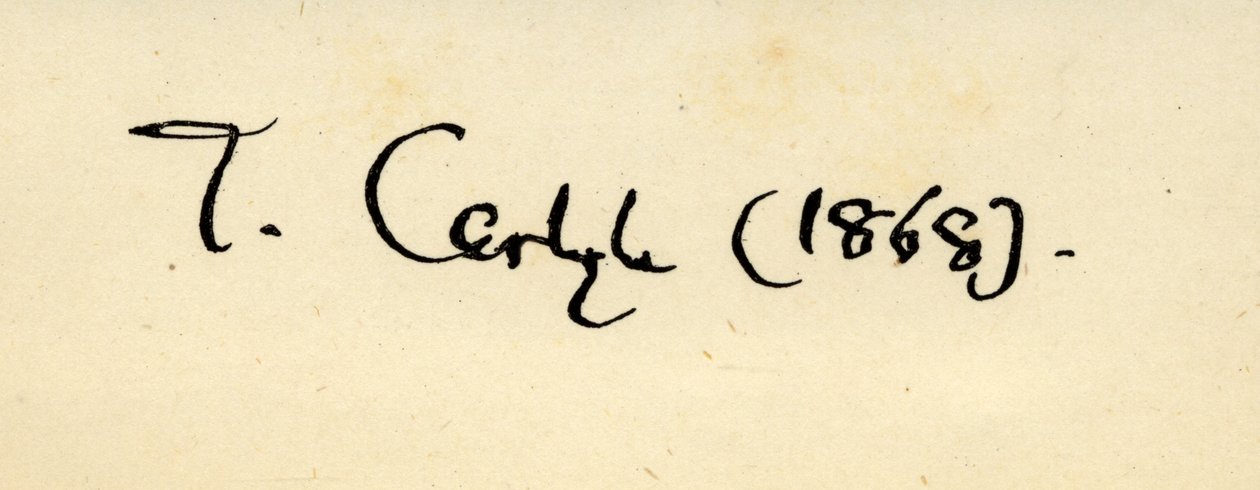 Assinatura de Thomas Carlyle (1795-1881) em 1868 de English School