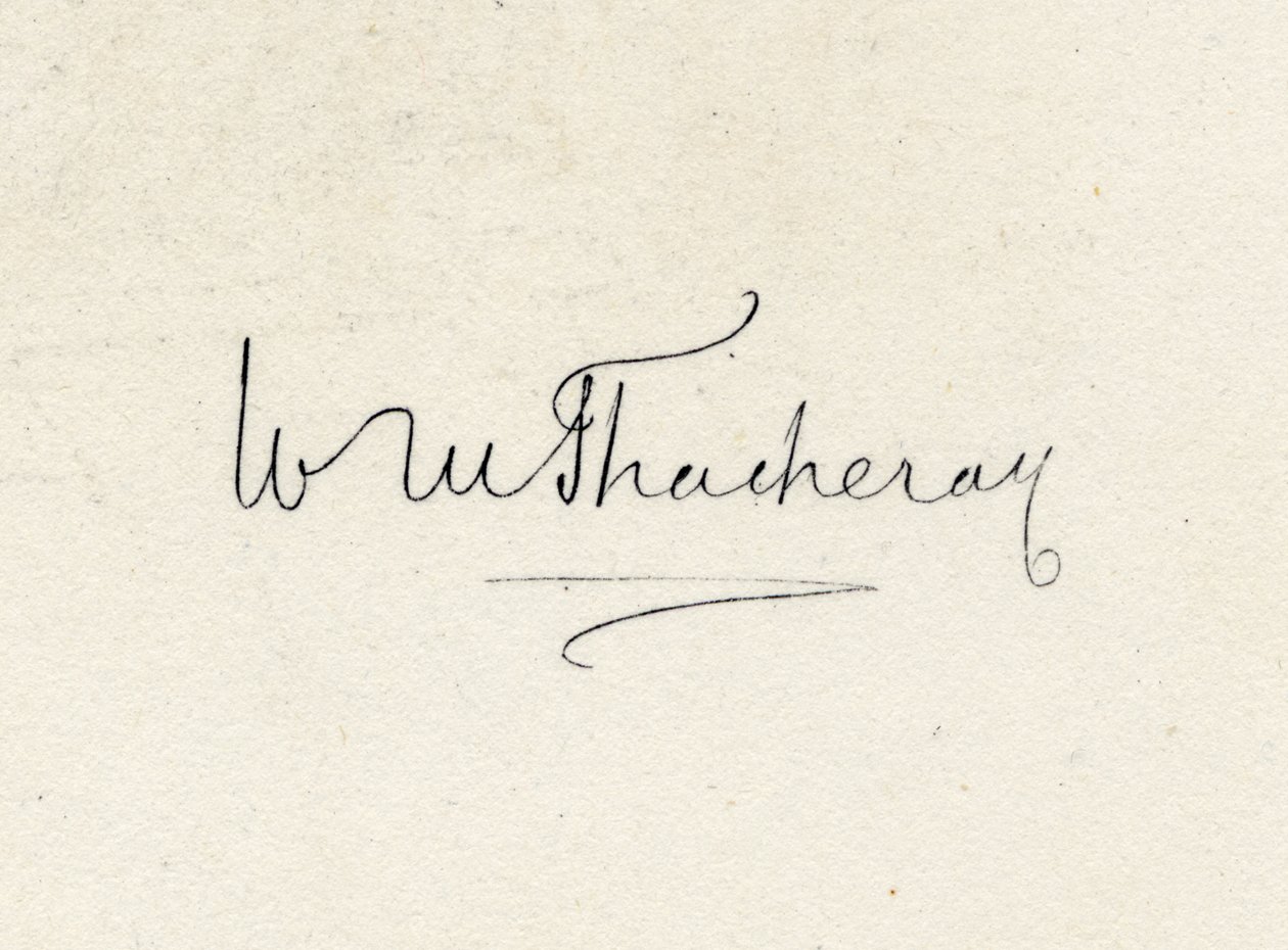 Assinatura de William Makepeace Thackeray (1811-63) de English School