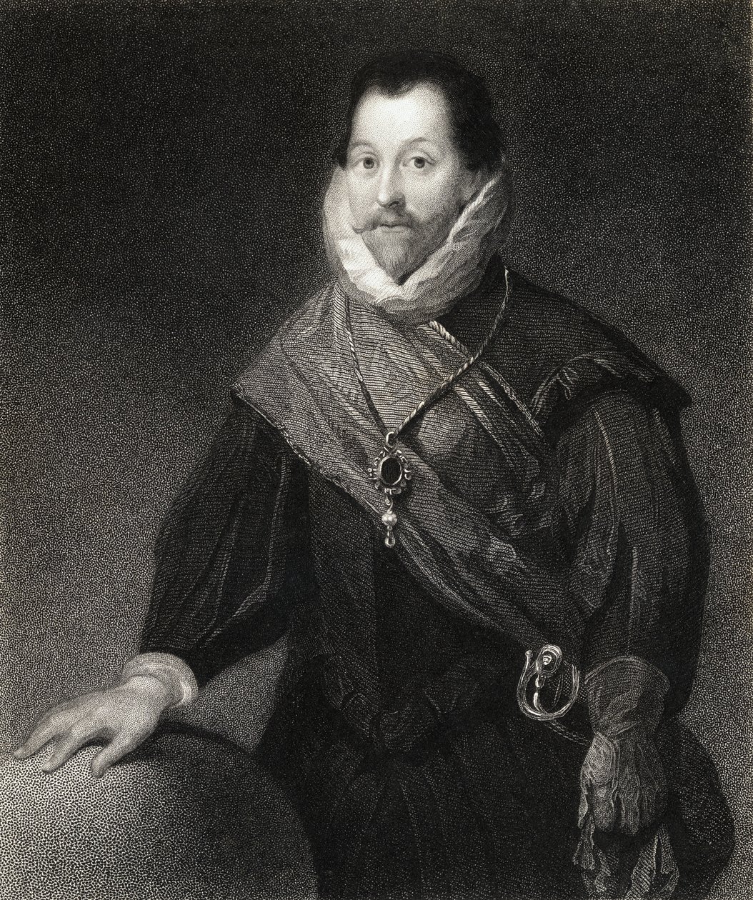 Sir Francis Drake (15403-96) de "A Galeria dos Retratos", publicado em 1833 de English School