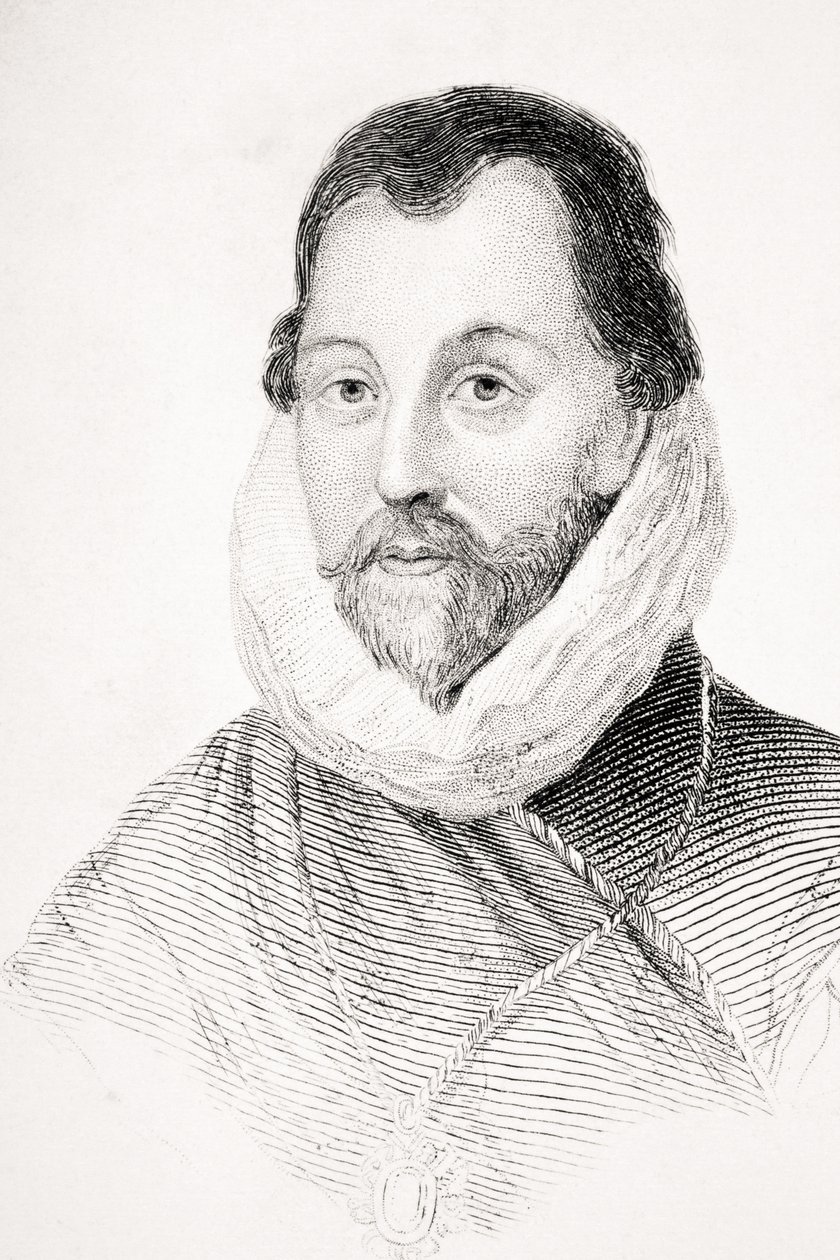 Sir Francis Drake, ilustração de "Old England&39;s Worthies" de Lord Brougham, publicado em 1880 de English School