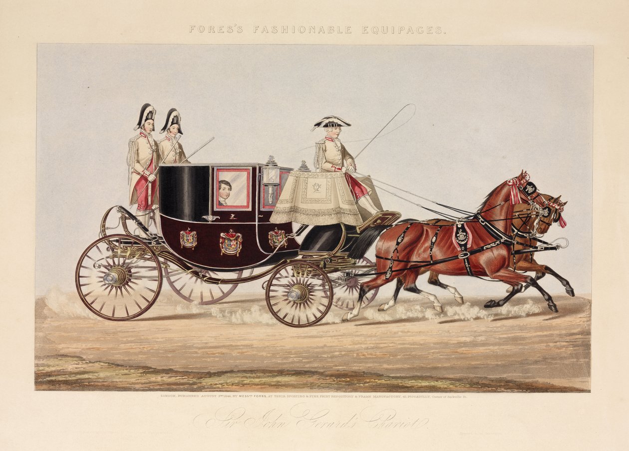 Sir John Gerards Chariot, da Fores Fashionable Equipages, publicado em Londres, 1844 de English School