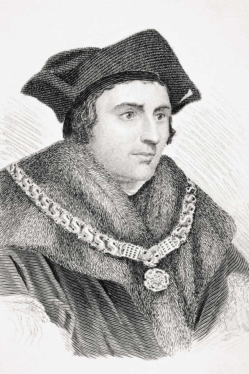 Sir Thomas More, ilustração de &39;Old England&39;s Worthies&39; de Lord Brougham, publicado em 1880 de English School