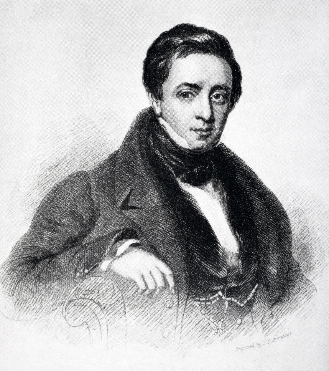 Sir Thomas Noon Talfourd (1795-1854) de "A Vida de Charles Lamb, Volume I", de EV Lucas, publicado em 1905 de English School