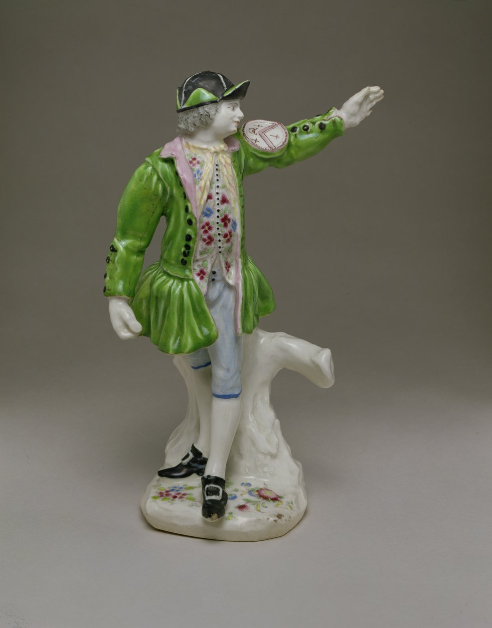 Figura de pasta macia de um homem da água do Tamisa pintado com esmaltes, c.1753-55 (cerâmica) de English School