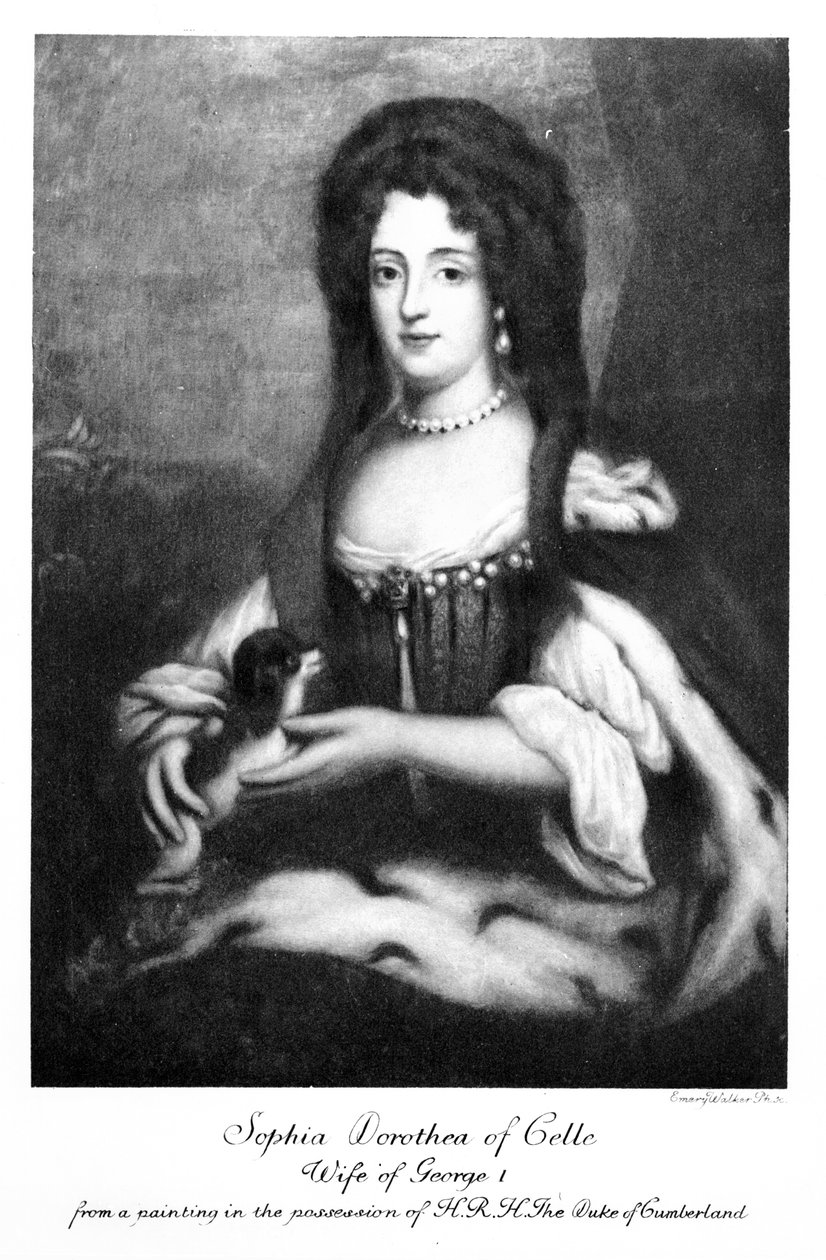 Sophia Dorothea de Celle, gravada por Emery Walker de English School