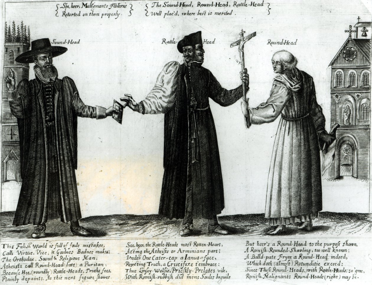 Cabeça de som, Rattlehead, Roundhead, 1642 de English School