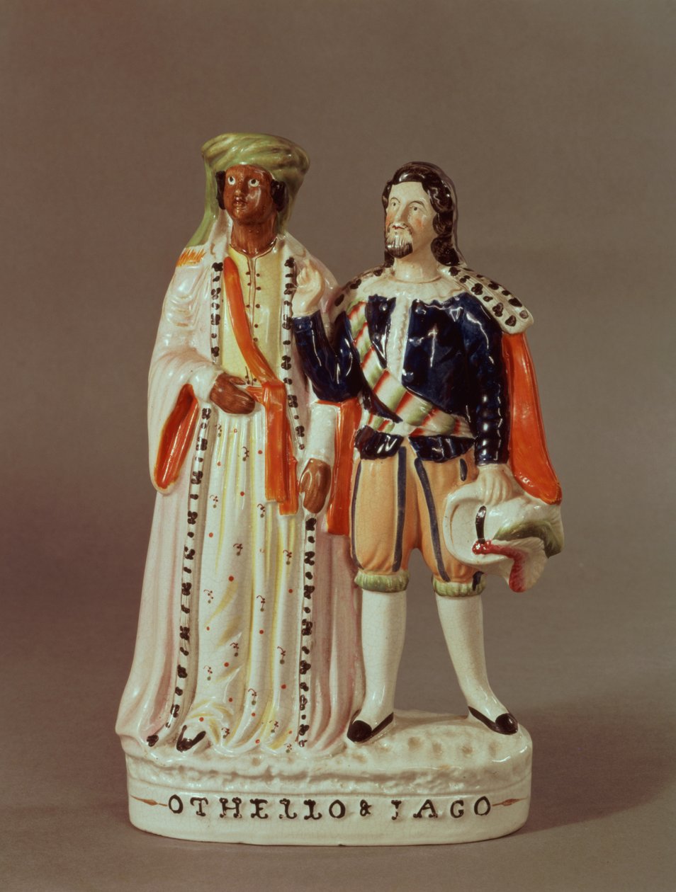 Figura de Staffordshire de Otelo e Iago, c.1858 (cerâmica) de English School