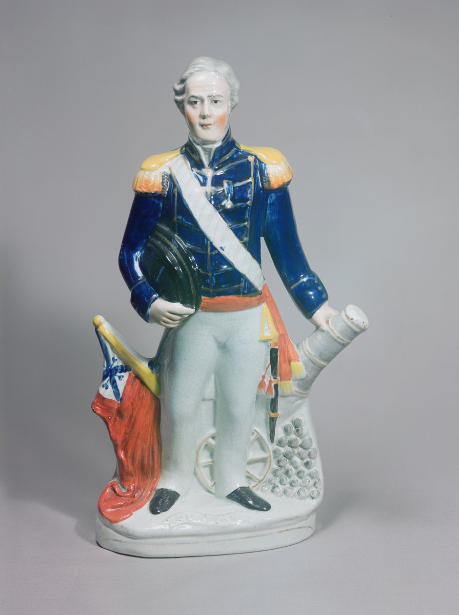 Figura de Staffordshire de Sir James Dundas, c.1854 (cerâmica) de English School