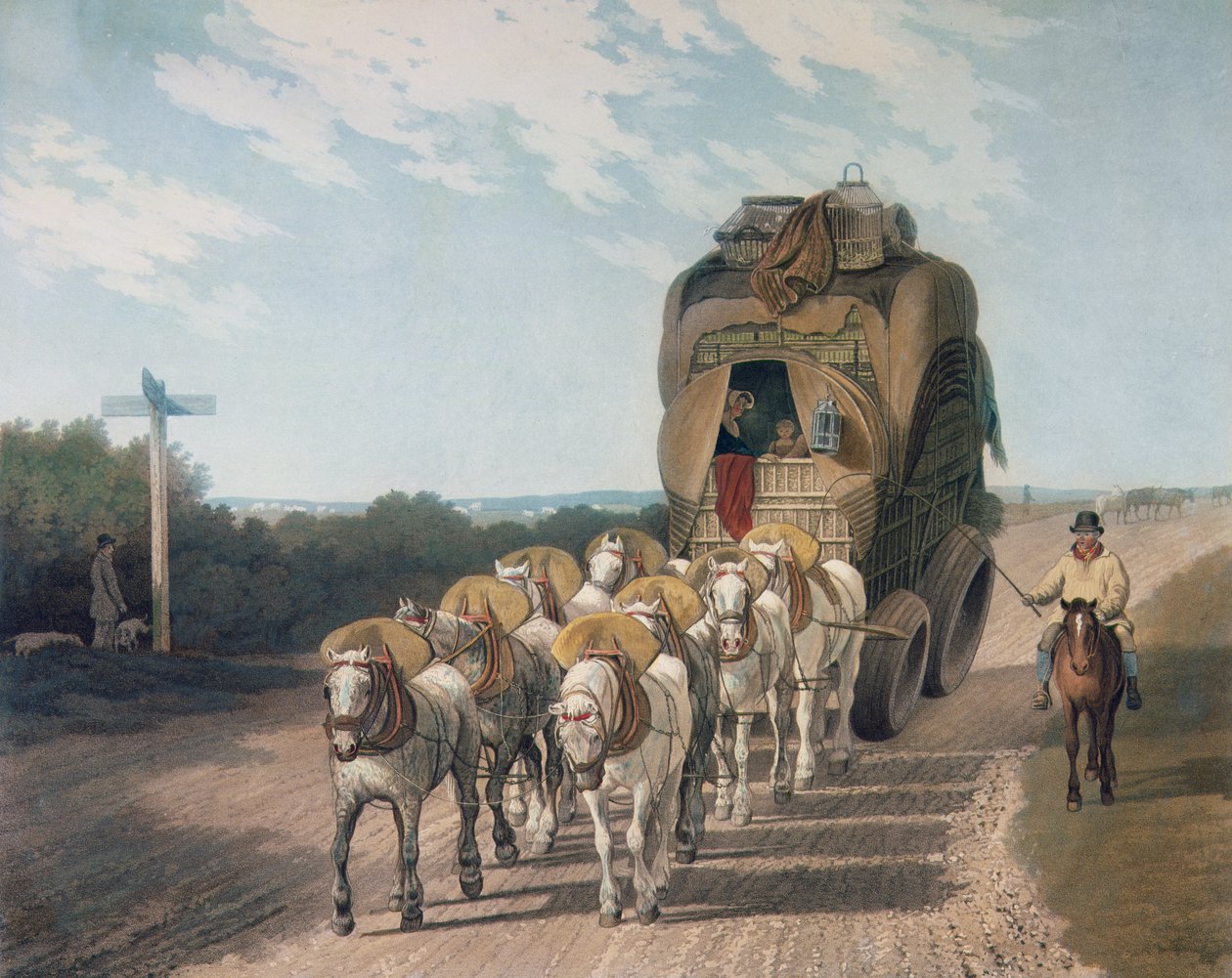 Stage Waggon, gravado por J. Baily, pub. por J. Watson, 1820 de English School