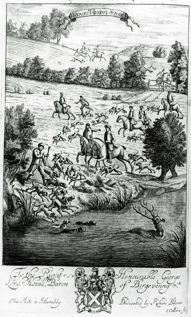 Stagg takeing soyle, de &39;The Gentleman&39;s Recreation&39; publicado por Richard Blome, 1686 de English School