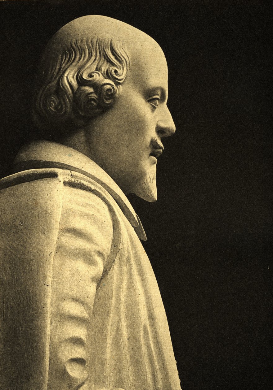 Estátua de William Shakespeare (1564-1616) (detalhe) de English School