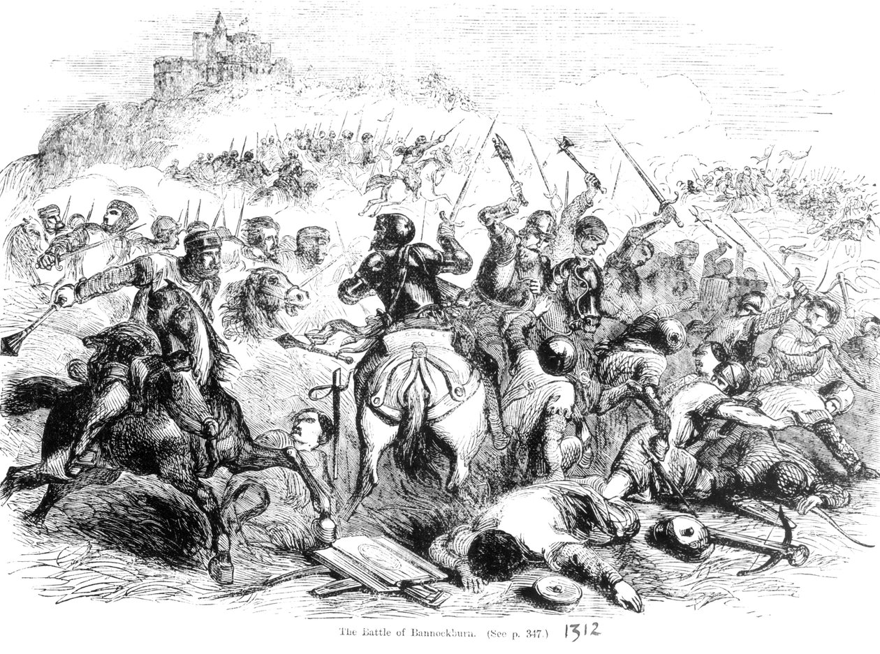 A Batalha de Bannockburn em 1314 de English School