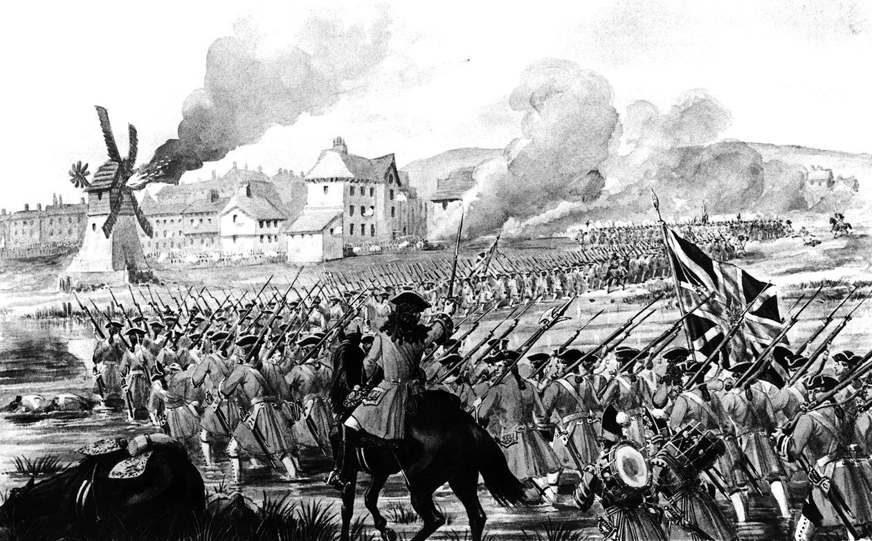 A Batalha de Blenheim em 1704 de English School