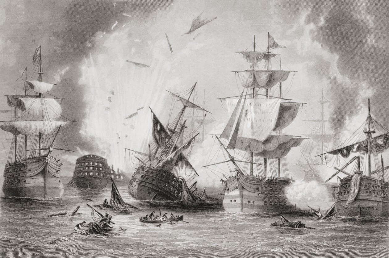 A Batalha de Navarino, 1883 de English School