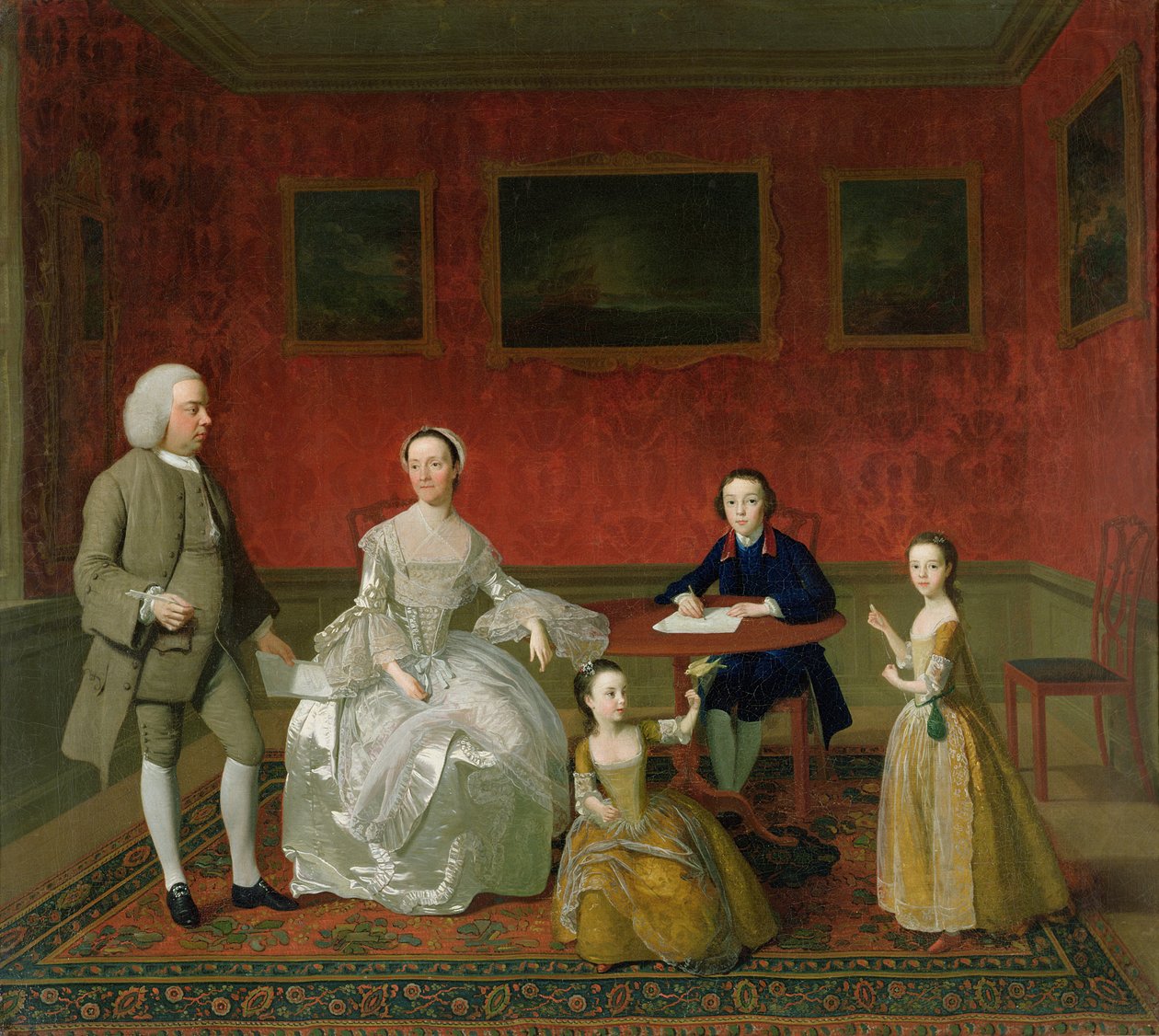 A Família Buckley-Boar, c.1758-60 (antiga atriz de Arthur Devis) de English School