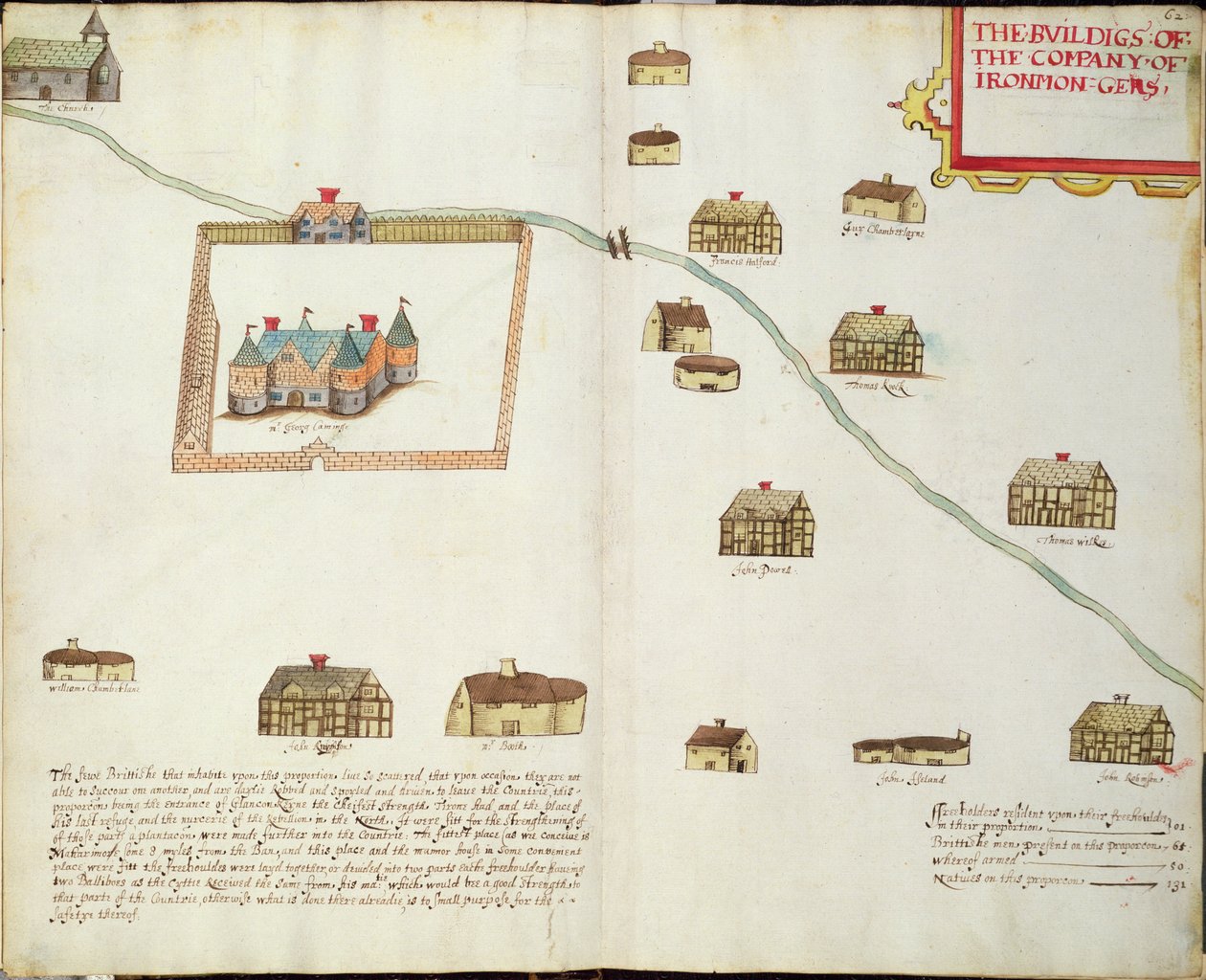 Os Edifícios da Companhia de Ferrandeiros (gravura a cores) de English School
