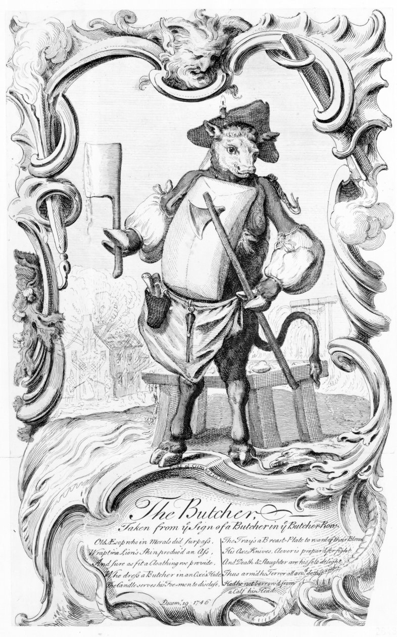 O Açougueiro, publicado em 1746 de English School
