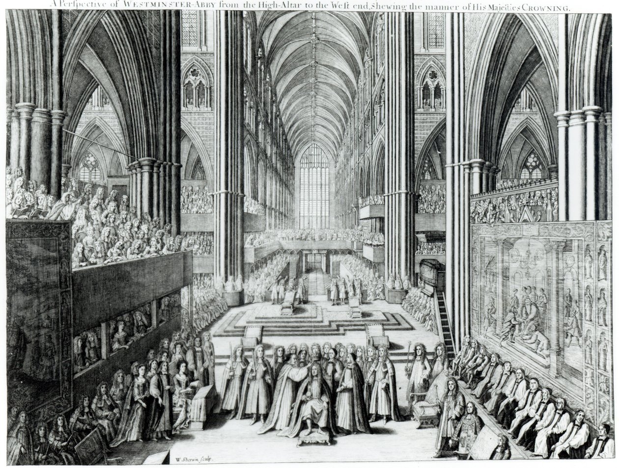 A coroação do rei Jaime II (1633-1701) c.1685 de English School