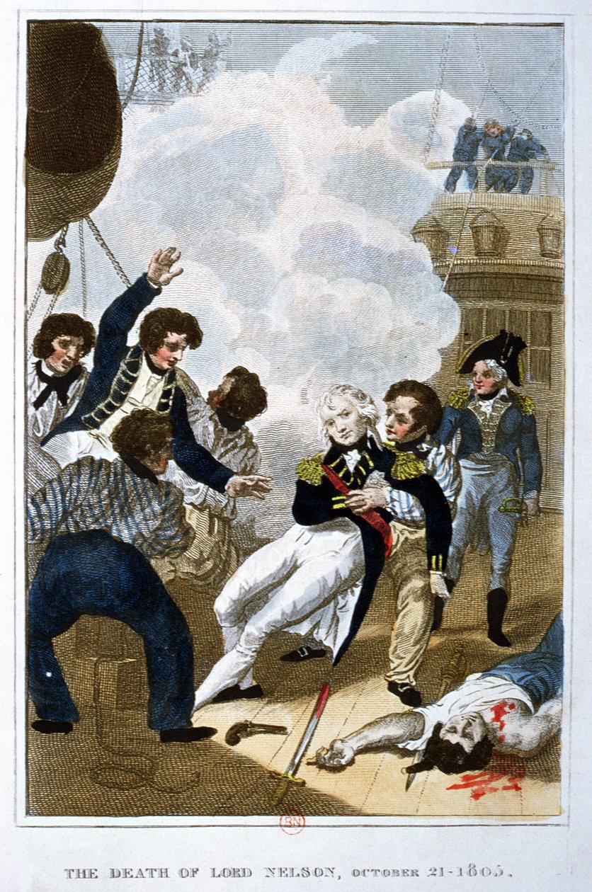 A morte de Lord Nelson (1758-1805) em 21 de outubro de 1805 de English School