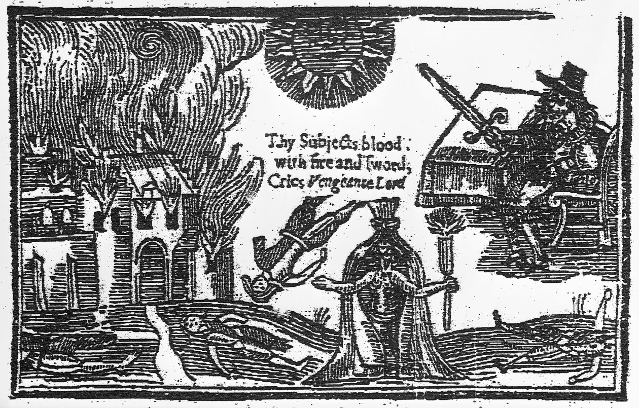 A destruição de Colchester durante a guerra civil inglesa, 1648 de English School