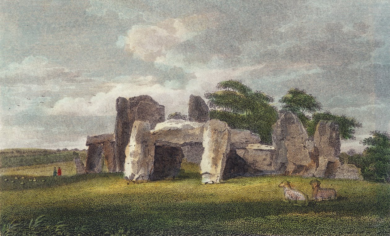 O Templo dos Druidas em Park Place, em outubro de 1802 (gravura a cores) de English School
