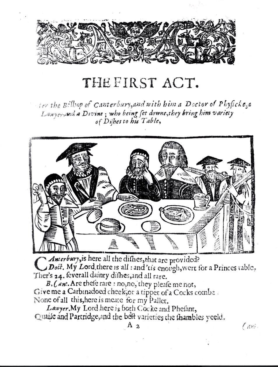The First Act, uma peça satírica contra William Prynne (1600-69) de English School
