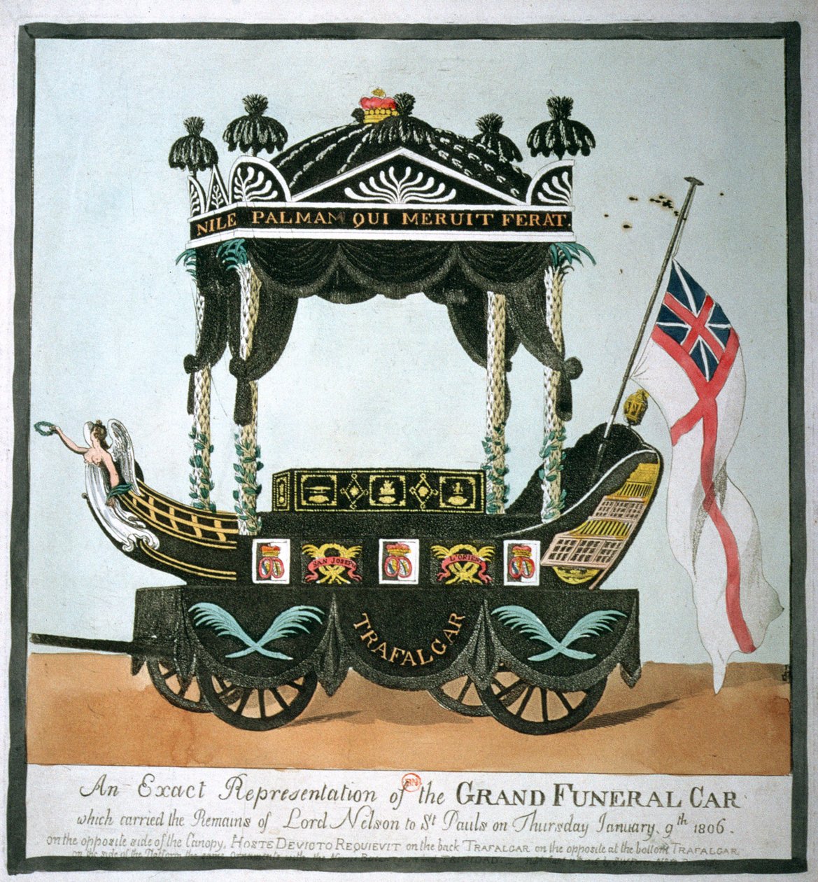 O funeral de Lord Nelson (1758-1805) em 9 de janeiro de 1806 de English School