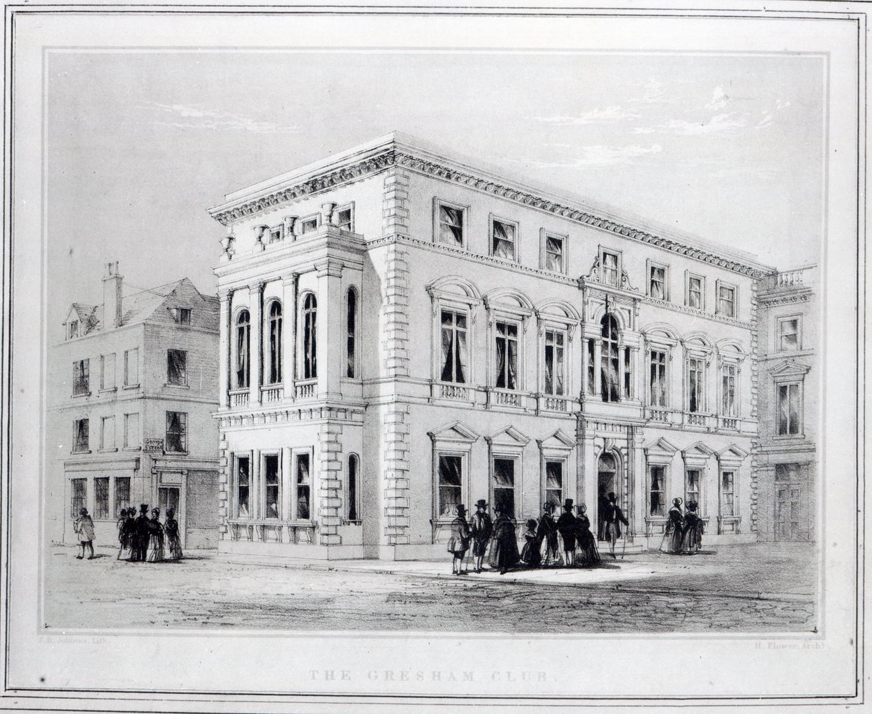 O Gresham Club, gravado por JR Jobbins, c.1845-50 de English School