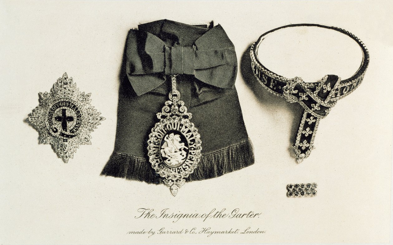 A insígnia da Jarreteira, feita por Garrard & Co., Haymarket, Londres de English School
