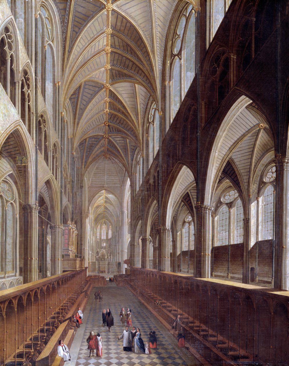 O Interior da Abadia de Westminster, c.1714 de English School